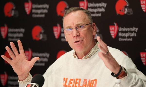 John Dorsey speaks during his introductory press conference